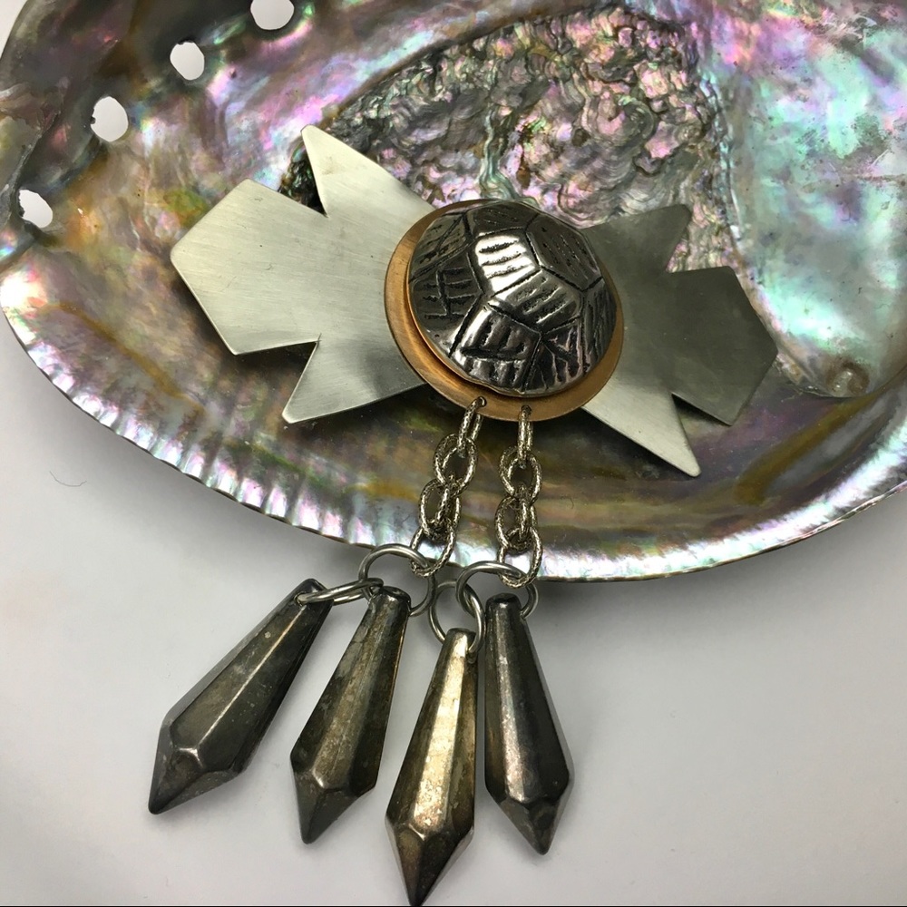Vintage Handmade Artisan Brooch Hairpin